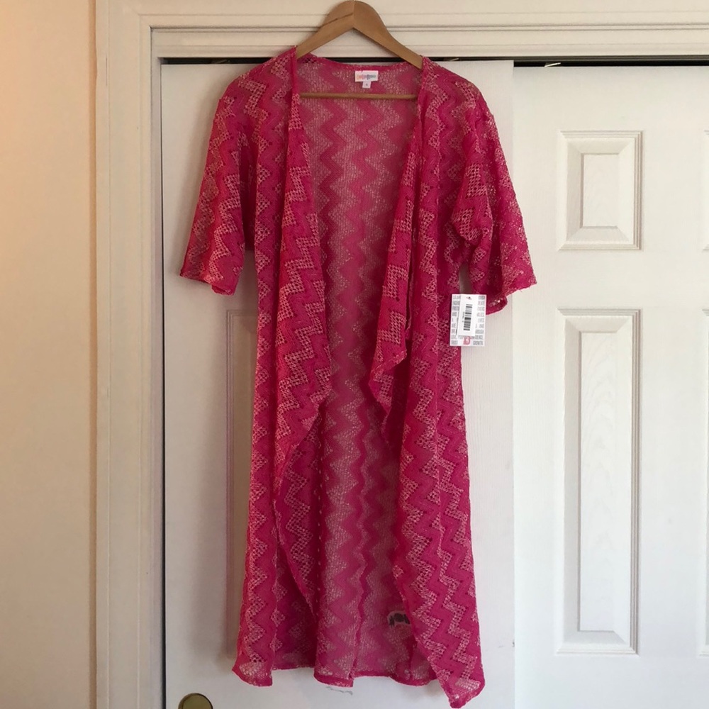 NWT LuLaRoe Shirley Hot Pink Lace Crochet Small
